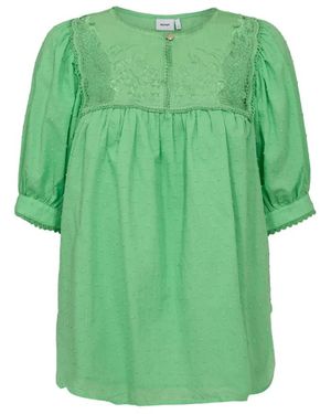 Numph Overhemden ,Groen ,Katoen Zomerse Groene Blouse Voor Vrouwen