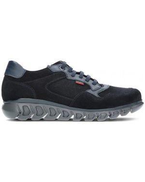 Callaghan Comfortabele Leren En Suède Sneakers - Blauw