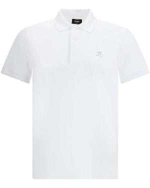 Fendi Tops ,Wit ,Katoen Polo Shirt Van Katoen Piqué