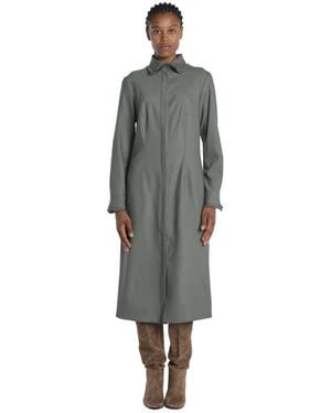 Crida Milano Grünes fransiges chemisier kleid - Grau