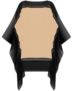 Balmain Seidenponcho - Schwarz
