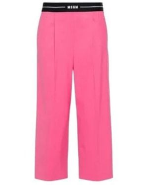 MSGM Broeken ,Roze ,Wol Roze Broek 96% Wol