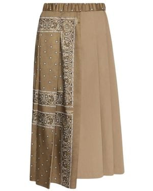 Weekend by Maxmara Rok Van Bedrukte Twill En Katoen Drill - Naturel