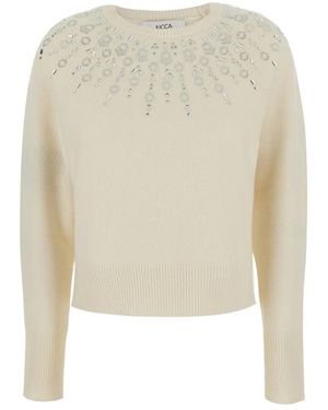 Jucca Truien & Vesten ,Katoen Trui Met Strass-Details - Wit