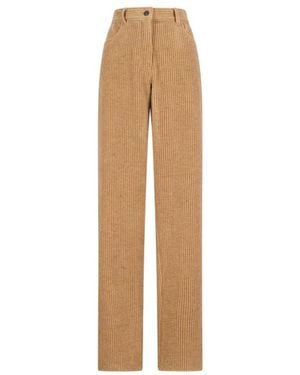The Row Straight Trousers - Natural