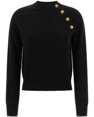 Balmain Leone Catena Knopen Trui - Zwart