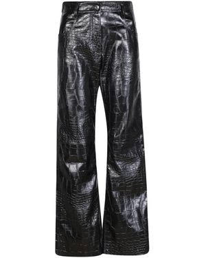 MSGM Pantalones croco - Negro