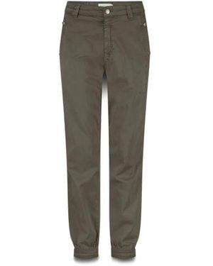 Summum Seiden Stretch Sateen Chino Hose - Grün