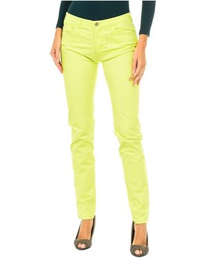Armani Jeans Broeken ,Groen ,Katoen Moderne Casual Lange Broek - Geel