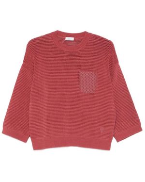 Peserico Round-Neck Knitwear - Rojo