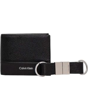 Calvin Klein Accessoires ,Zwart ,Leer Gs Bifold 5Cc Keyfob