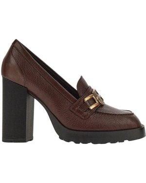 Hogan Braune Leder Mokassin Schuhe