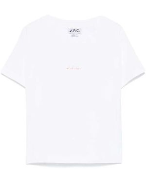A.P.C. Tops ,Wit ,Katoen Cloud T-Shirt