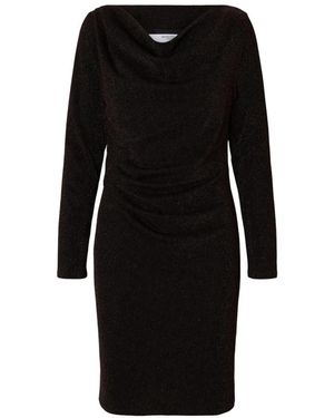 SELECTED Kleedjes ,Zwart ,Leer Slfanja Ls Slim Short Dress