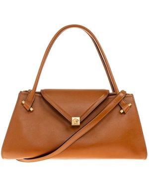 Versace Tassen ,Bruin ,Katoen Severine Leren Schoudertas