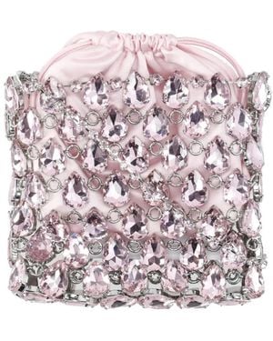 Self-Portrait Crystal Chainmail Mini Bag - Roze
