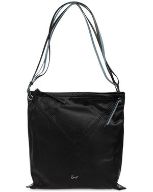 KENZO Ledertasche Mit Logo - Schwarz