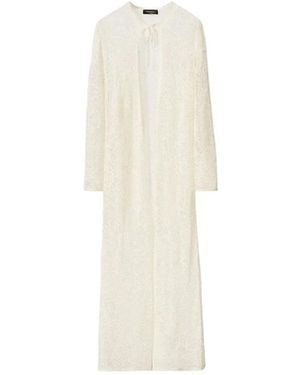Fabiana Filippi Lange Cardigan Met Micro Pailletten - Wit