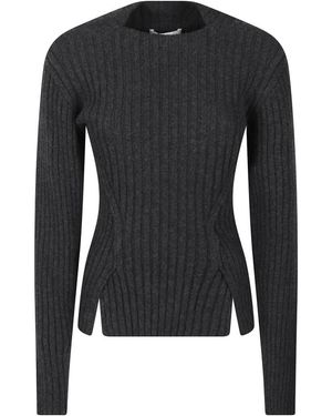 Victoria Beckham Truien & Vesten ,Grijs ,Rib Jumper - Zwart