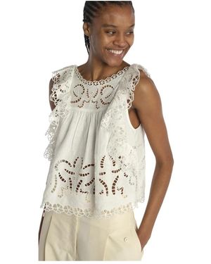 Sea Sleeveless Tops - Neutre