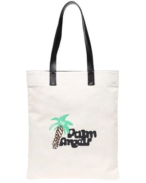 トートバッグ Palm Angels Ivory Canvas Shopping Bag Palm Angels Ivory Canvas Shopping Bag (Palm Angels/トート