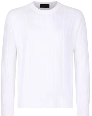 Gran Sasso Weiße Strickpullover Rundhalsausschnitt