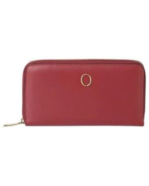 Orciani Accessoires ,Rood ,Leer Portafoglio