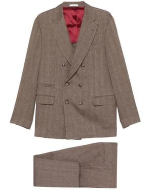 Brunello Cucinelli Double Breasted Suits - Brown