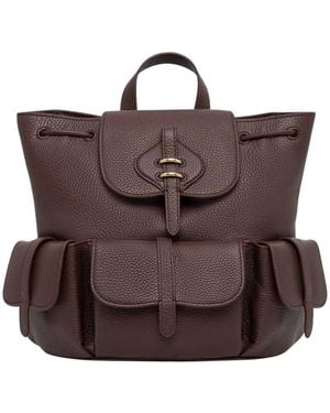 Coccinelle Mittlerer Rucksack Aus Genarbtem Leder - Braun