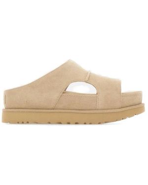 UGG Schoenen ,Suède Goldenstar Hi Cutout Slide - Naturel