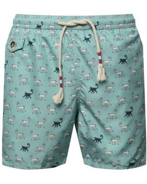 Mc2 Saint Barth Meereskleidung All-Over Print Badehose - Blau
