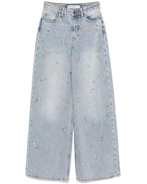 Self-Portrait Wide Jeans - Blu