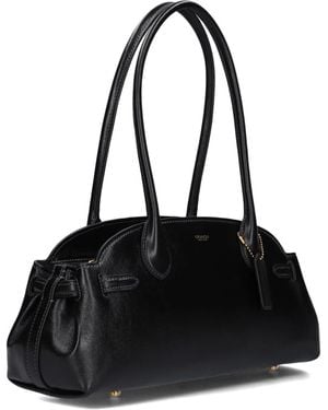 COACH Elegante Schwarze Lederhandtasche