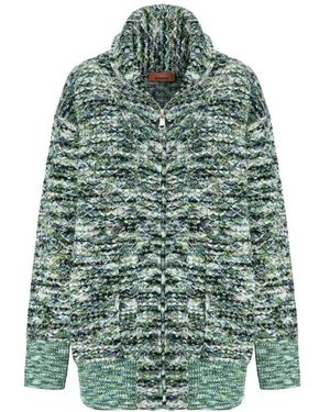 Missoni Oversized Volledige Rits Vest - Groen
