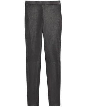 Theory Leather Trousers - Gris