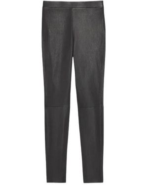 Theory Leather Trousers - Gris