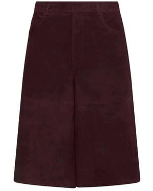 Marella Korte Broeken ,Bruin ,Leer Scoglio Lange Shorts - Paars