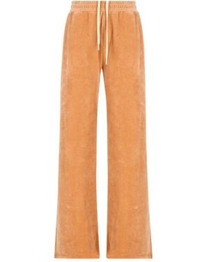 Chloé Wijde Fluwelen Joggingbroek - Oranje