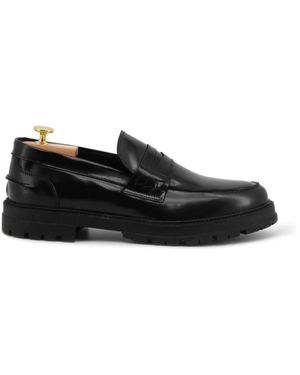DUCA DI MORRONE Schwarze leder slipper