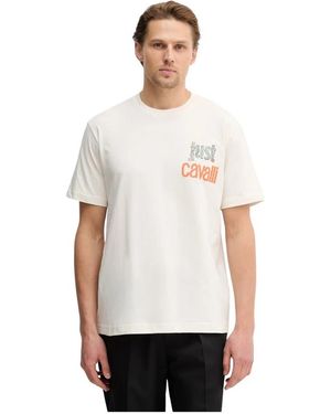 Just Cavalli Tops ,Wit ,Katoen Katoenen T-Shirt