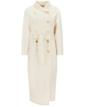 Alberta Ferretti Double-Breasted Coats - Neutro