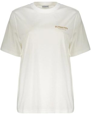 Burberry Tops ,Wit ,Katoen Katoenen T-Shirt