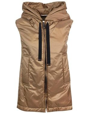Max Mara Solid Hood Jacket - Brown