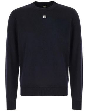 Fendi Round-Neck Knitwear - Blue