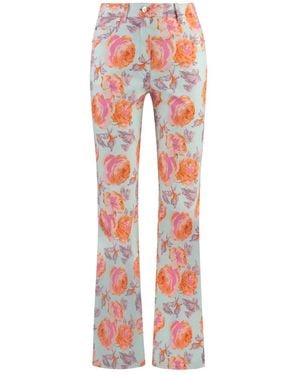 St. John Pantalon Évasé À Fleurs Imprimées - Red
