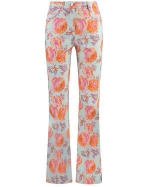 St. John Pantalon Évasé À Fleurs Imprimées - Red