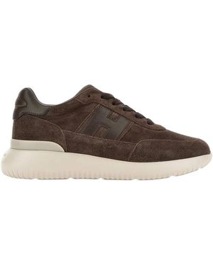 Hogan Schoenen ,Bruin ,Leer H709 Allacciato H Banda