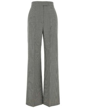 McQueen Bestickte Wollweite Hose - Grau