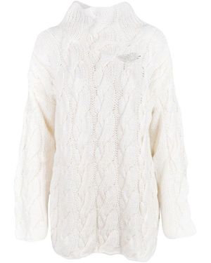 Pink Memories Weicher strickpullover - Weiß