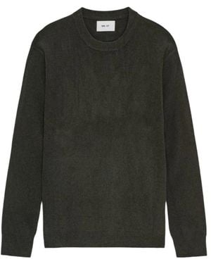 NN07 Ribgebreide Trui Met Ronde Hals - Groen